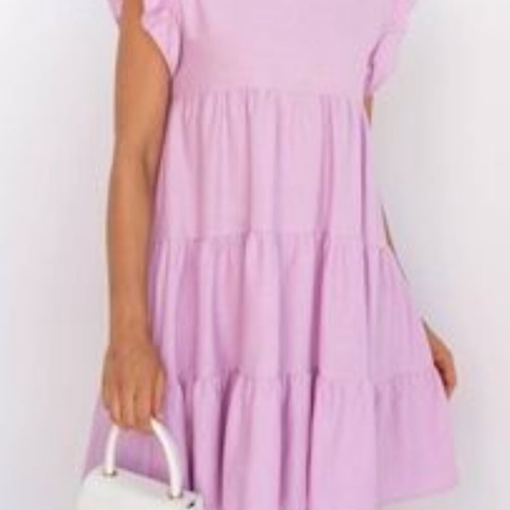 Petal‎ + Pup Amarah Mini Doll Dress Boho Baby Pink Linen Blend Short Tiered